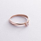 Помолвочное золотое кольцо с фианитом к07440 от ювелирного магазина Оникс - 4