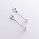 Срібні сережки з перлами на ланцюжку 2333/1р-PWT от ювелирного магазина Оникс - 4