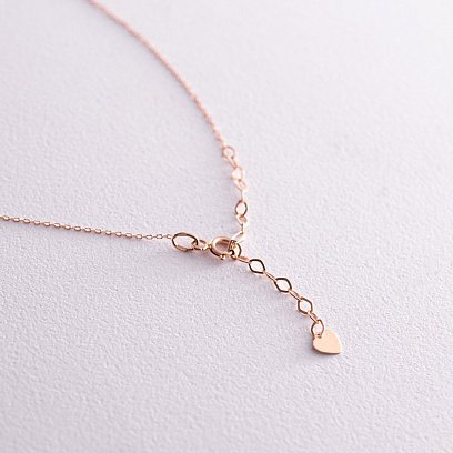 Колье "Сердечко" с фианитами (красное золото) кол02295 №7