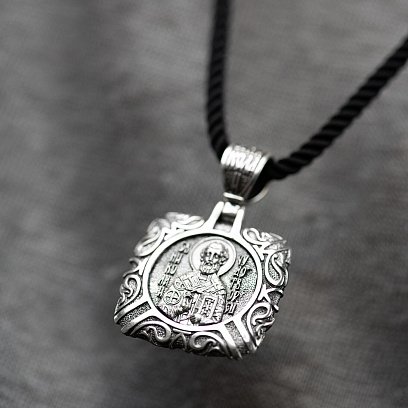 Срібна ладанка "Святий Миколай Чудотворець" 133106 №5