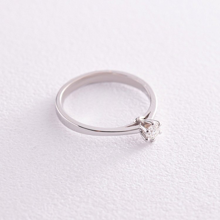 Заручальна золота каблучка з діамантом кб0411(0.15) - 2 Заручальна золота каблучка з діамантом кб0411(0.15) від ювелірного магазину Онікс - 2