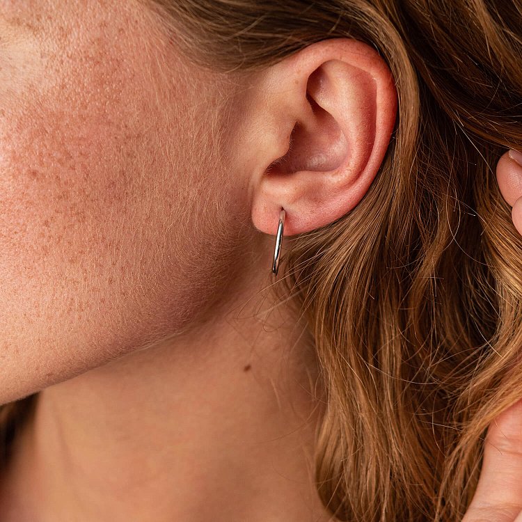 Серьги - кольца в серебре 123244 от ювелирного магазина Оникс - 4