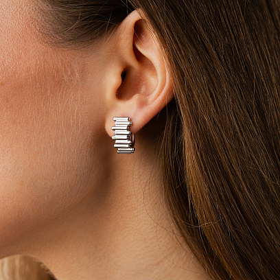 Серьги "Agnes" в белом золоте с09716 №4