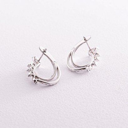 Золоті сережки "Крапельки" з діамантами сб0412cha №6