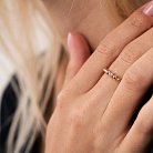 Золотое кольцо "Шарики" с фианитом к06089 от ювелирного магазина Оникс - 2