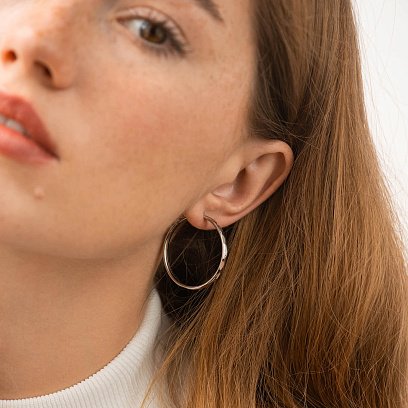 Сережки - кільця у сріблі (3.2 см) 123428 №2