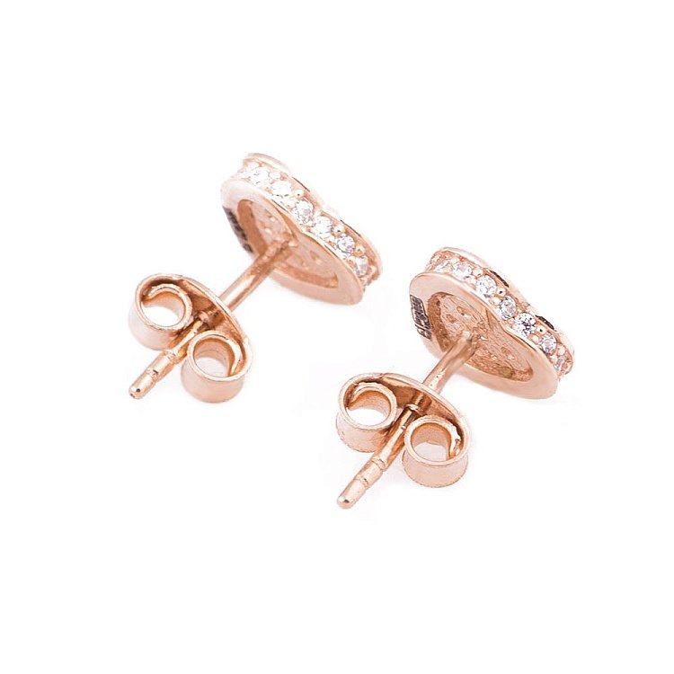 Золоті сережки "Сердечка" з фіанітами с04788 від ювелірного магазину Онікс - 2