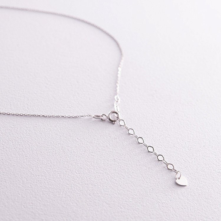 Кольє "Сердечко" з фіанітами (біле золото) кол02291 від ювелірного магазину Онікс - 6