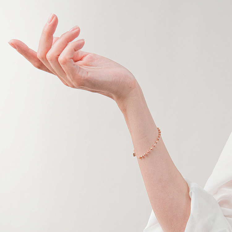 Браслет "Шарики" в красном золоте б04828 от ювелирного магазина Оникс - 1