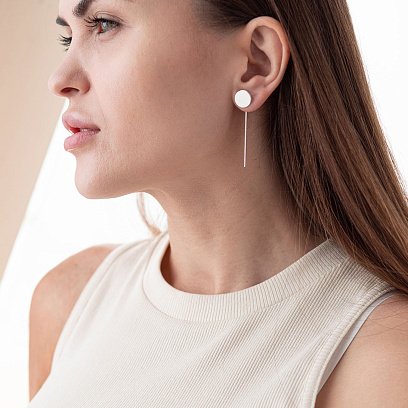 Срібні сережки "Монетки" 122994 №5