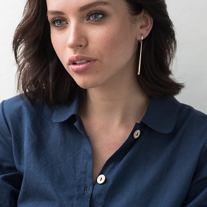 Висячі сережки з червоного золота с06340 №2