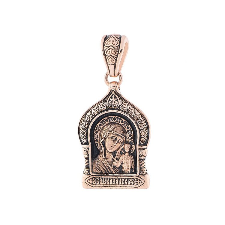 Підвіска "Казанська ікона Божої Матері" (чорніння) п01839 Підвіска "Казанська ікона Божої Матері" (чорніння) п01839 від ювелірного магазину Онікс