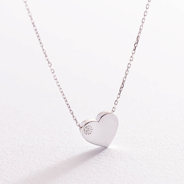 Золоте кольє "Серце" з діамантом колб0062y від ювелірного магазину Онікс