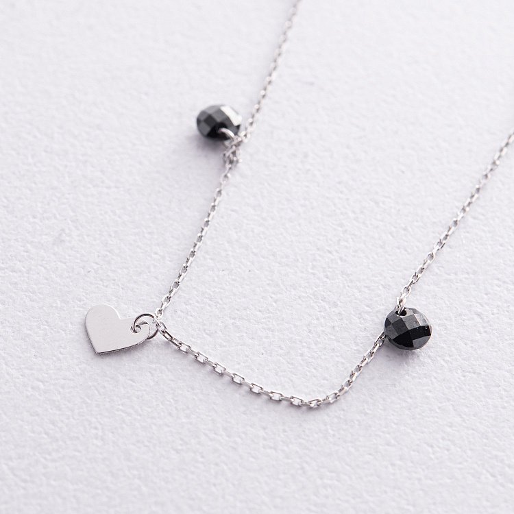 Золотий браслет "Сердечка і монетки" (фіаніти) на ногу б04901 від ювелірного магазину Онікс - 3