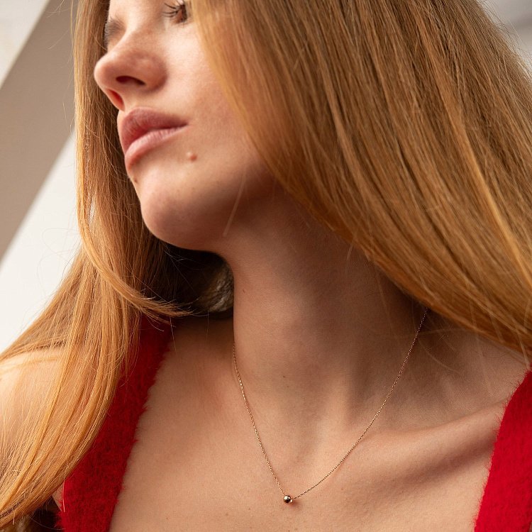 Колье "Шар" в красном золоте (0.5 см) кол01760 от ювелирного магазина Оникс - 2