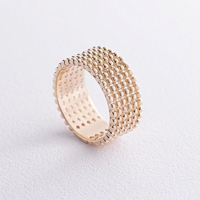 Каблучка "Рейчел" з кульками (жовте золото) к07333