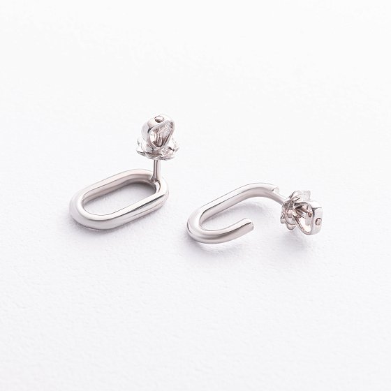 Серебряные серьги - пусеты "Асимметрия" 902-01272 №3
