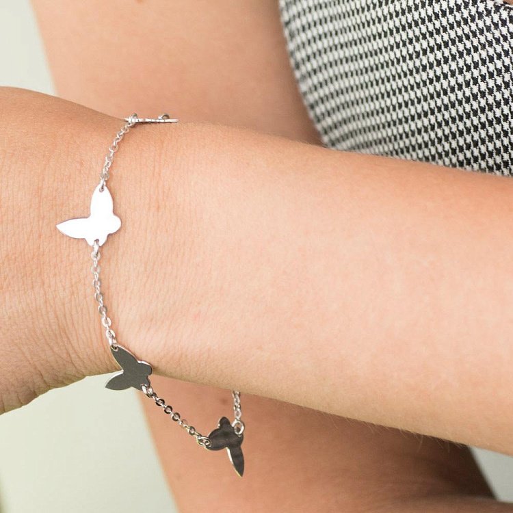 Срібний браслет з метеликами 141237 від ювелірного магазину Онікс - 4