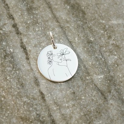 Серебряный кулон "Чувственная" 132724жен №6