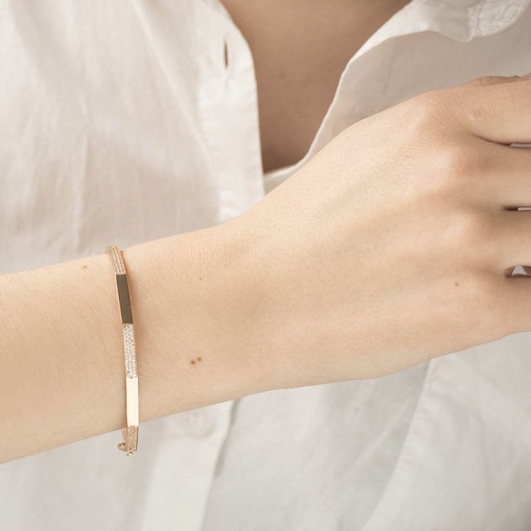 Золотий браслет з фіанітами б03354 від ювелірного магазину Онікс - 3