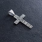 Серебряный крест "Распятие. Спаси и Сохрани" (на укр. языке) кду-10 от ювелирного магазина Оникс - 4