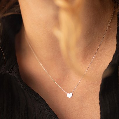 Колье "Сердечко" в белом золоте кол01253 №11