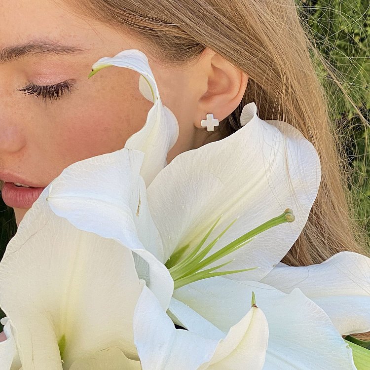 Срібні сережки "Хрестики" 122355 від ювелірного магазину Онікс - 7