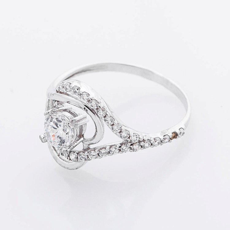 Золотое кольцо (фианиты) к01651жб от ювелирного магазина Оникс - 2