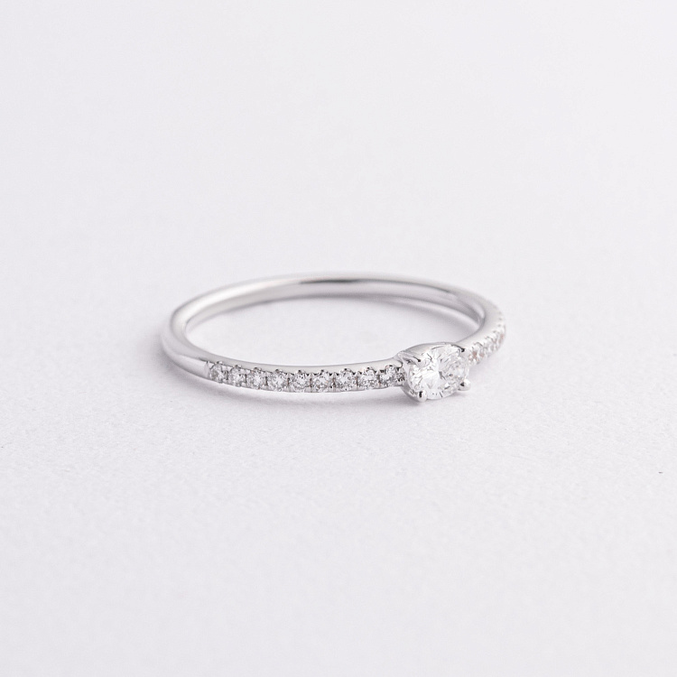 Заручальна золота каблучка з діамантами кб0598ri від ювелірного магазину Онікс - 1