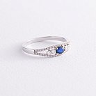 Золотое кольцо с синим сапфиром и бриллиантами C01021R от ювелирного магазина Оникс - 2