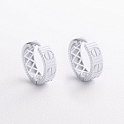 Сережки - кільця "Love" у білому золоті с09702 от ювелирного магазина Оникс