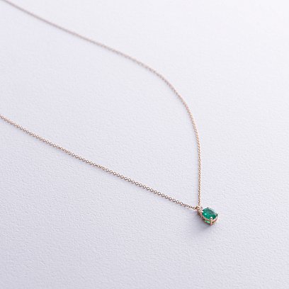 Золотое колье (бриллиант, изумруд) колб0117sm №3