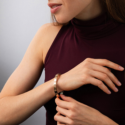 Браслет "Brianna" у жовтому золоті (фіаніти) б05787 №5