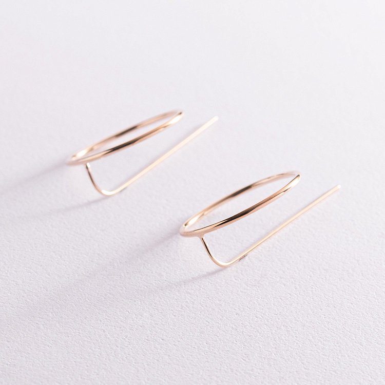 Сережки "Геометрія" у жовтому золоті с07794 від ювелірного магазину Онікс - 6