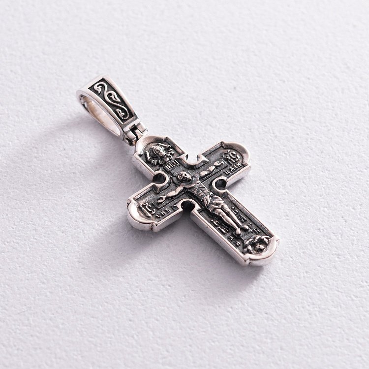 Срібний хрестик з розп'яттям 132712 від ювелірного магазину Онікс