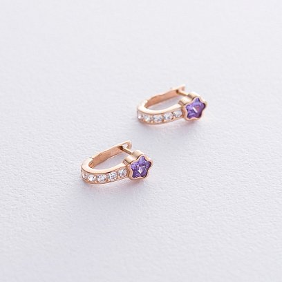 Детские золотые серьги "Звездочки" с05985