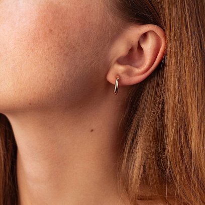 Серьги "Stella" в красном золоте с08877 №5