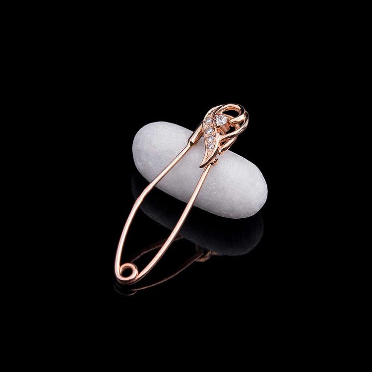 Золота шпилька з фіанітами зак00127 від ювелірного магазину Онікс