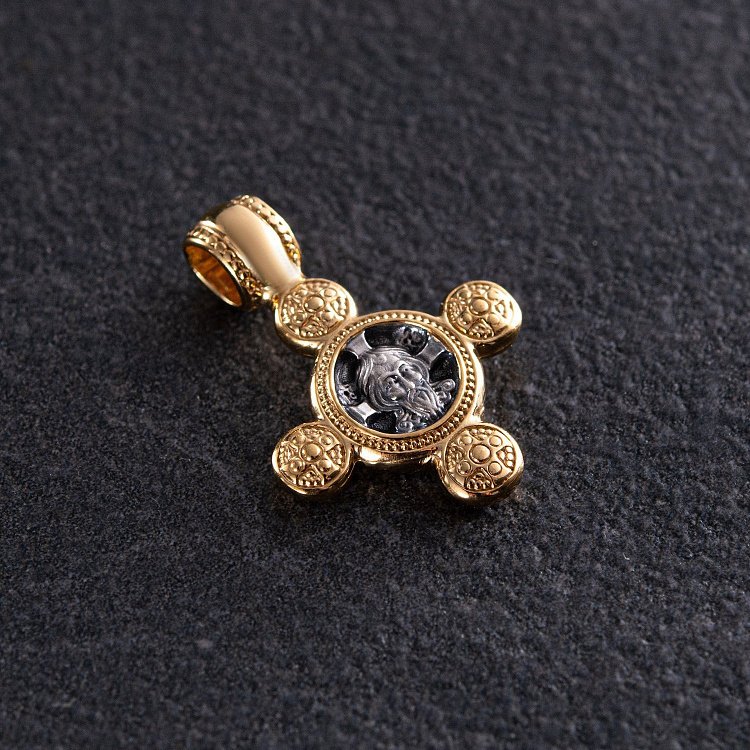 Срібний хрестик "Спас Нерукотворний. Ангел Хранитель" 132467 від ювелірного магазину Онікс - 4