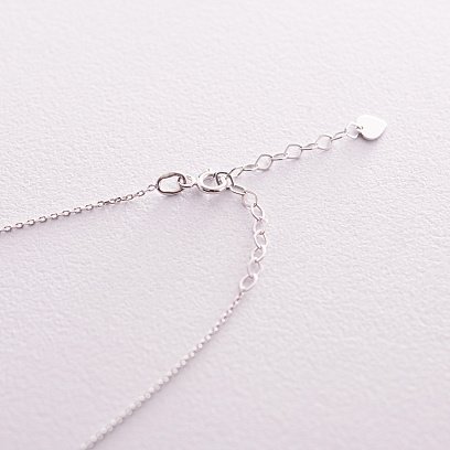 Кольє - краватка "Кольори сво﻿боди" у білому золоті (фіаніти) кол02328 №5