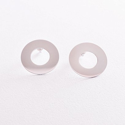 Золоті сережки - пусети "Дзеркальні" с07709 №2