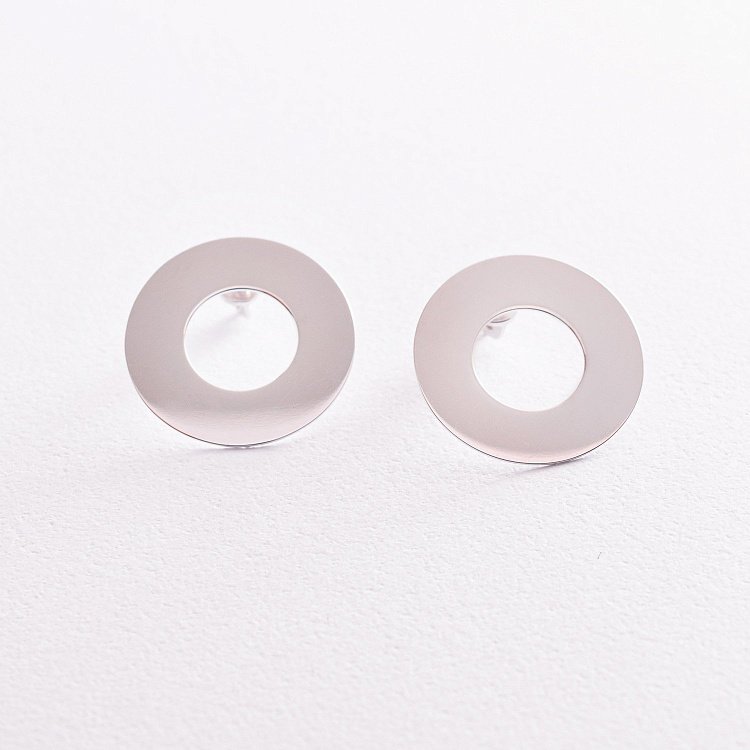 Золоті сережки - пусети "Дзеркальні" с07709 від ювелірного магазину Онікс - 2