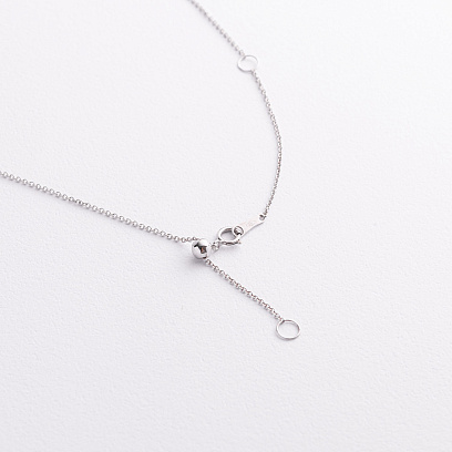 Золотое колье "Цветочек" с бриллиантами и сапфиром колб0177ca №3