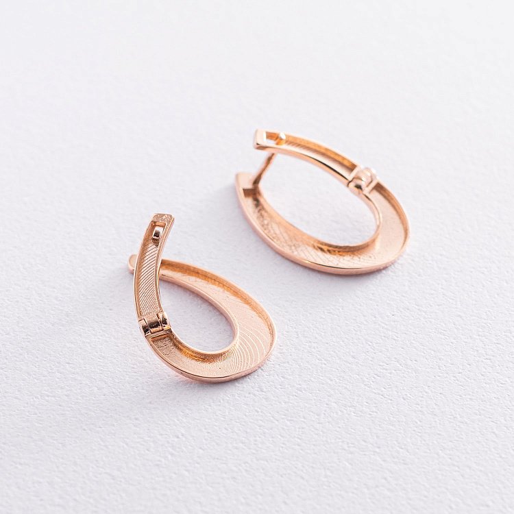 Золотые серьги "Капельки" с07409 от ювелирного магазина Оникс - 5