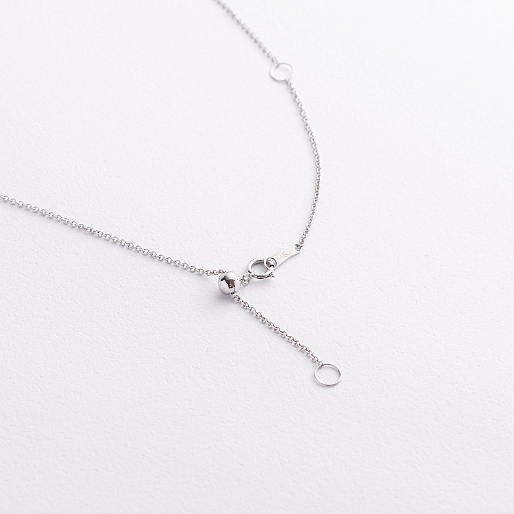 Золотое колье "Цветочек" с бриллиантами и сапфиром колб0177ca от ювелирного магазина Оникс - 2