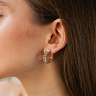 Серьги - кольца "Pauline" в красном золоте с09399 от ювелирного магазина Оникс - 1