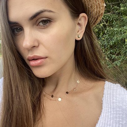 Серьги-пусеты с желтого золота с05447 №6