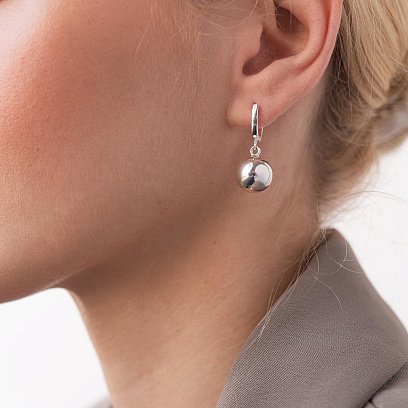 Серебряные серьги "Шарики" 12032