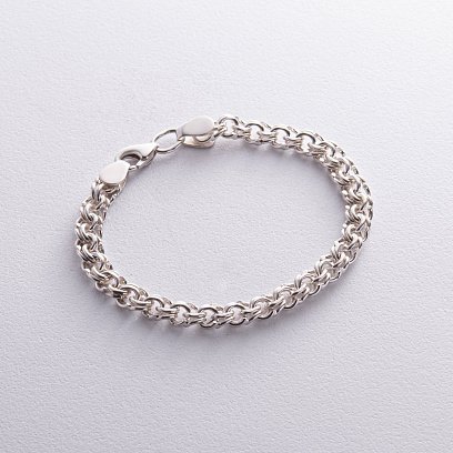 Серебряный браслет плетение Бисмарк 14161 №2