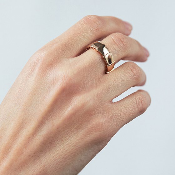 Золота каблучка "Змія" к08395 №4